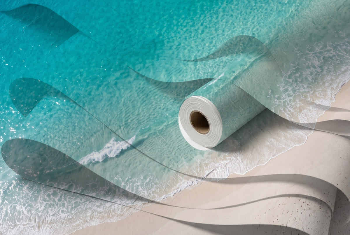 Papier peint Océan vu du ciel – Turquoise – rouleau et lés