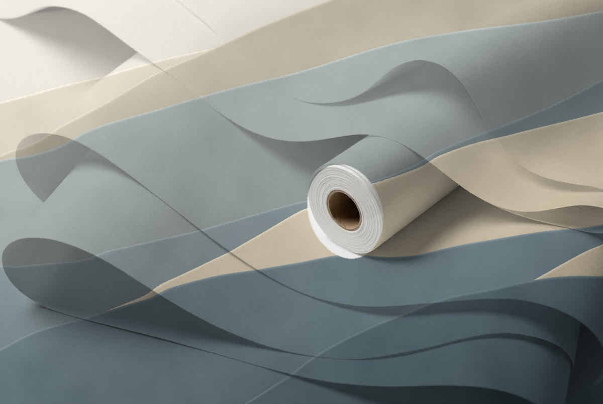 Rouleau de papier peint Strates – Sable et ardoise, intissé premium