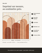 Infographie : papier peint Arches – Terracotta sur mesure, lés de 50 cm