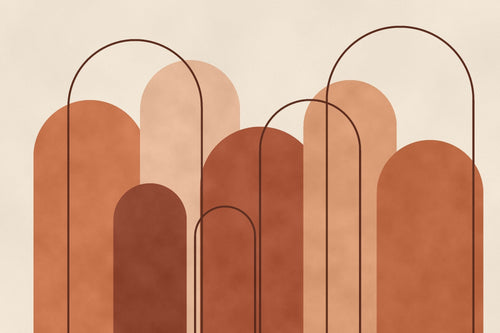 Papier peint Arches – Terracotta, arches superposées terracotta