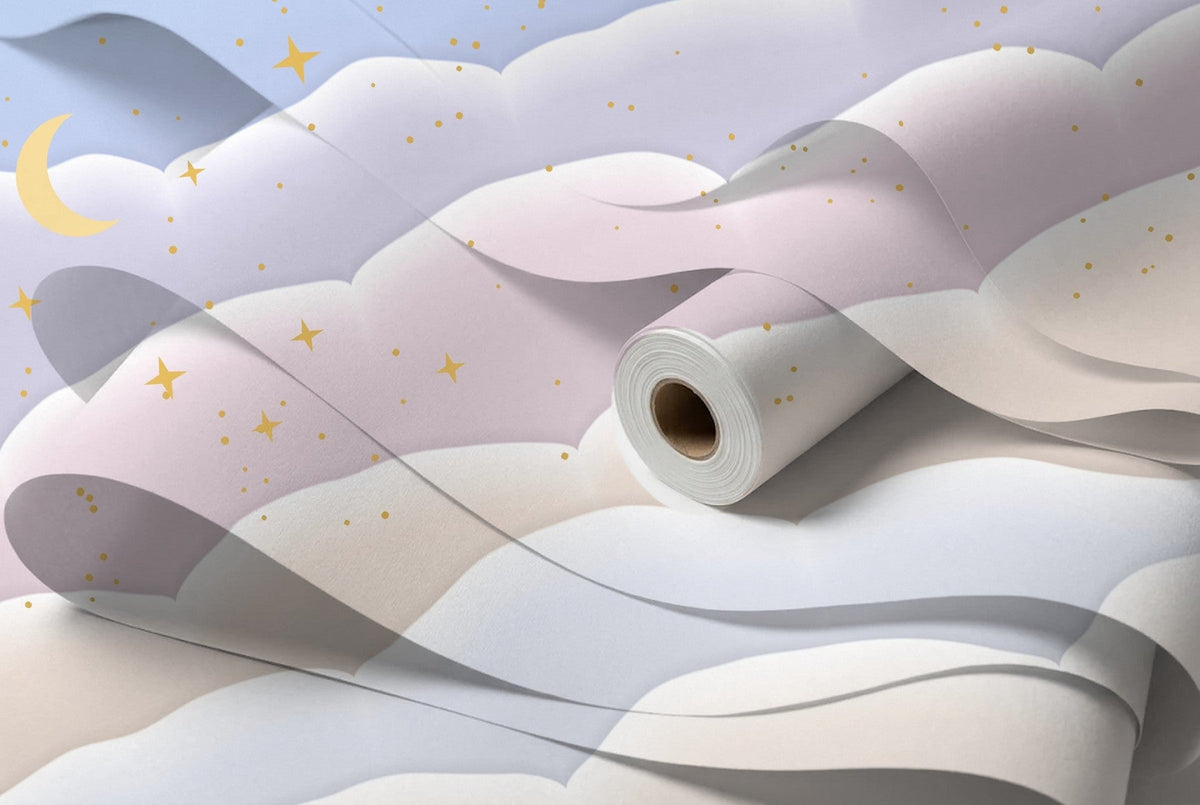 Rouleau de papier peint Ciel de nuages – Pastel, intissé premium
