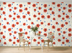Papier peint Coquelicots des champs en situation (coin repas)