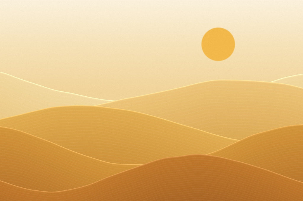 Papier peint Dunes dorées, dunes de sable doré au soleil