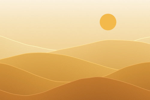 Papier peint Dunes dorées, dunes de sable doré au soleil