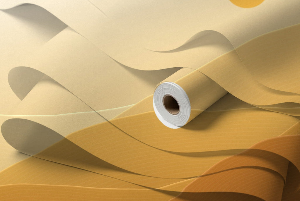 Rouleau de papier peint Dunes dorées, intissé premium