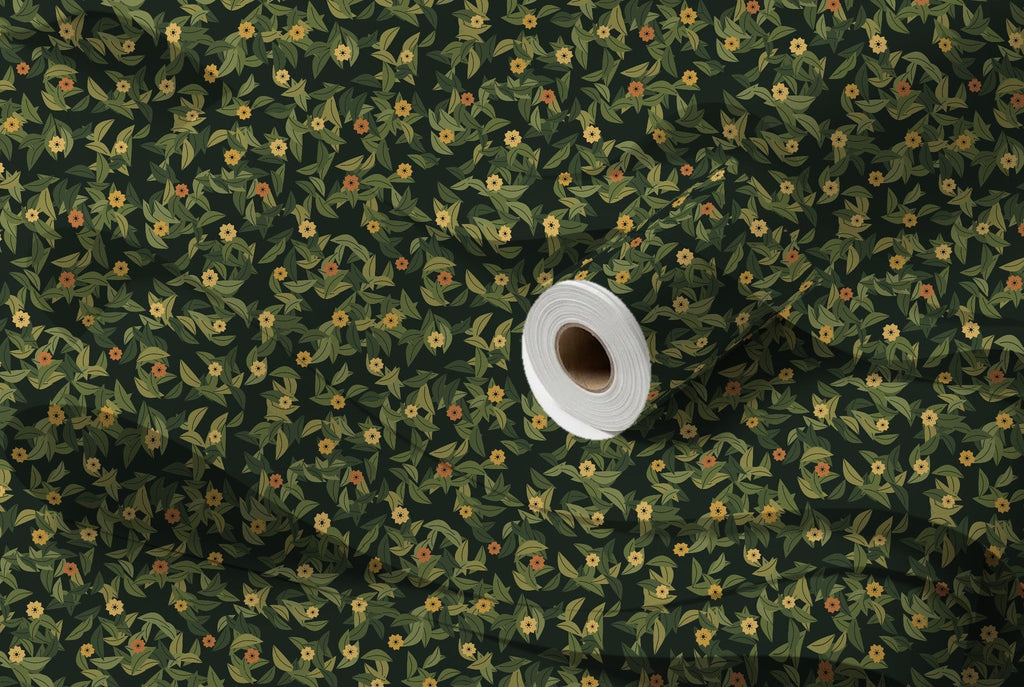 Rouleau de papier peint Feuillage – Olive sombre, intissé premium