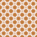 Papier peint Fleurs block-print – Terracotta, fleurs block-print terracotta et ocre
