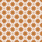 Papier peint Fleurs block-print – Terracotta, fleurs block-print terracotta et ocre
