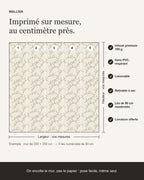 Infographie : papier peint Chinoiserie – Sauge sur mesure, lés de 50 cm