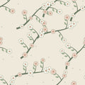 Papier peint Chinoiserie – Sauge, motif branches fleuries vert sauge sur fond lin