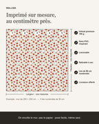 Infographie : papier peint Coquelicots des champs sur mesure, lés de 50 cm