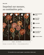 Infographie : papier peint Fleurs de velours – Chocolat sur mesure, lés de 50 cm
