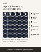 Infographie : papier peint Fleurs Art déco – Nuit et or sur mesure, lés de 50 cm