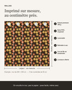 Infographie : papier peint Fleurs de nuit – Terracotta sur mesure, lés de 50 cm