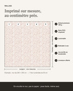 Infographie : papier peint Petites fleurs – Poudré sur mesure, lés de 50 cm