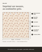 Infographie : papier peint Toile florale – Terracotta sur mesure, lés de 50 cm