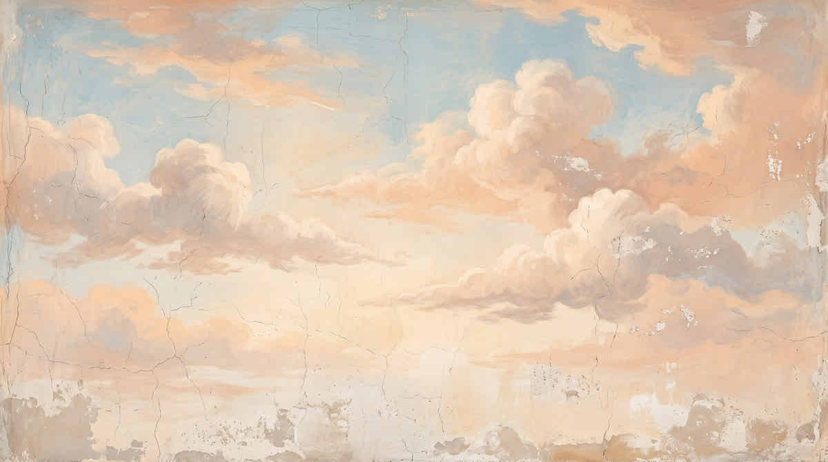 Papier peint Fresque de nuages – Ciel ancien – motif