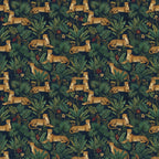Papier peint Guépards de jungle – Bleu nuit – motif