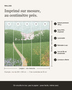 Infographie : papier peint Jardin impressionniste sur mesure, lés de 50 cm