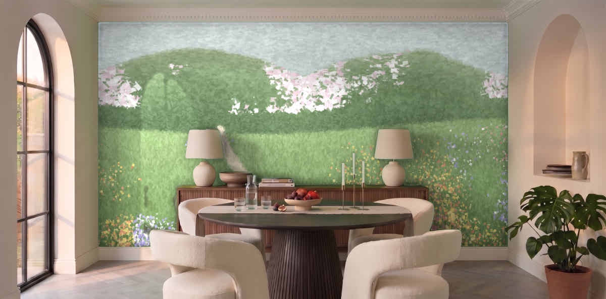 Papier peint Jardin impressionniste dans une salle à manger