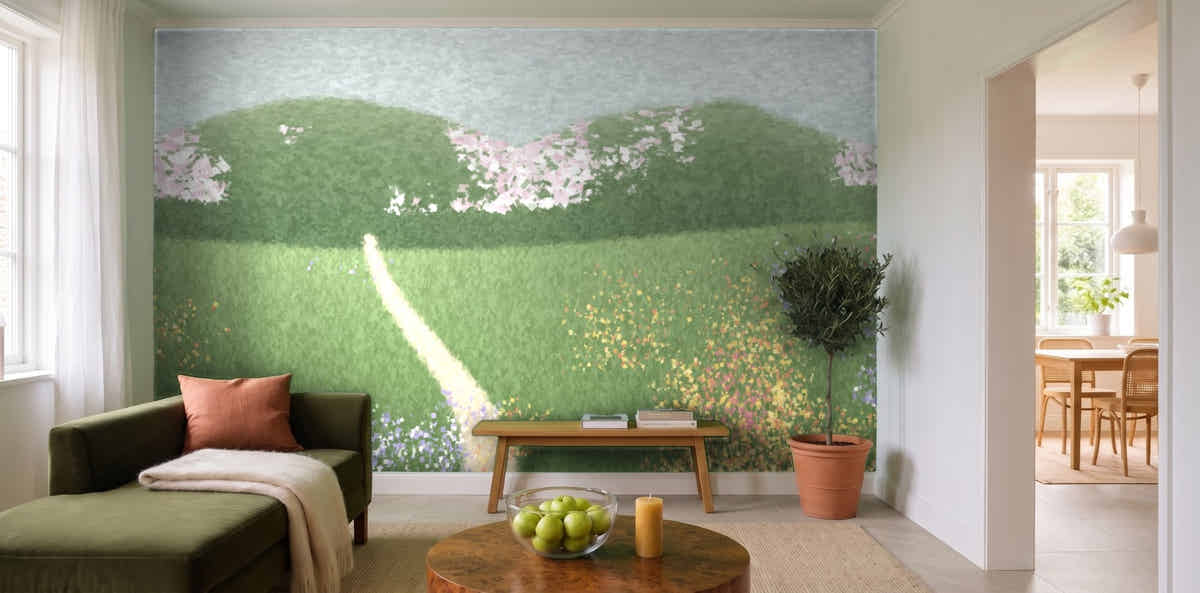 Papier peint Jardin impressionniste dans un salon lumineux