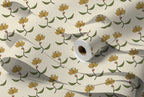 Rouleau de papier peint Lys Art nouveau – Olive et or, intissé premium