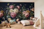 Papier peint Nocturne baroque – Bleu nuit dans une chambre d’enfant