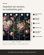Papier peint Nocturne baroque – Bleu nuit – infographie de pose