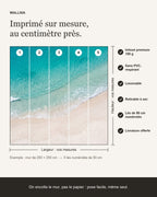 Papier peint Océan vu du ciel – Turquoise – infographie de pose