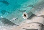 Papier peint Océan vu du ciel – Turquoise – rouleau et lés