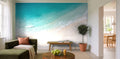 Papier peint Océan vu du ciel – Turquoise dans un salon lumineux