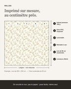 Papier peint Oiseaux sur branches – Sauge – infographie de pose