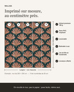 Papier peint Palmes Art déco – Canard & rose – infographie de pose