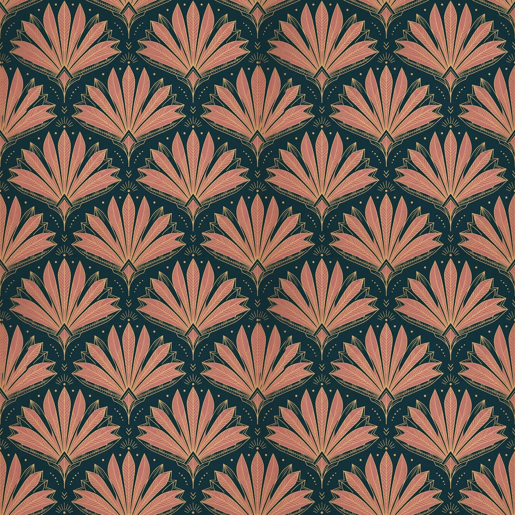 Papier peint Palmes Art déco – Canard & rose – motif