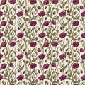 Papier peint Pavots héritage – Prune & olive – motif