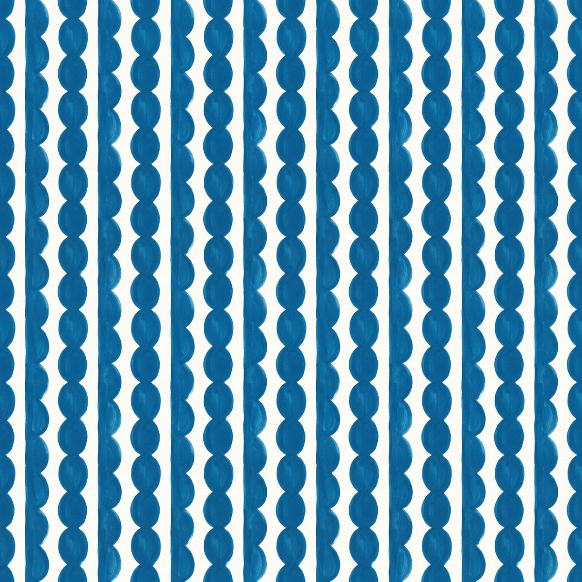 Papier peint Rayures festonnées – Bleu céruléen – motif