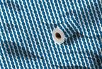 Papier peint Rayures festonnées – Bleu céruléen – rouleau et lés