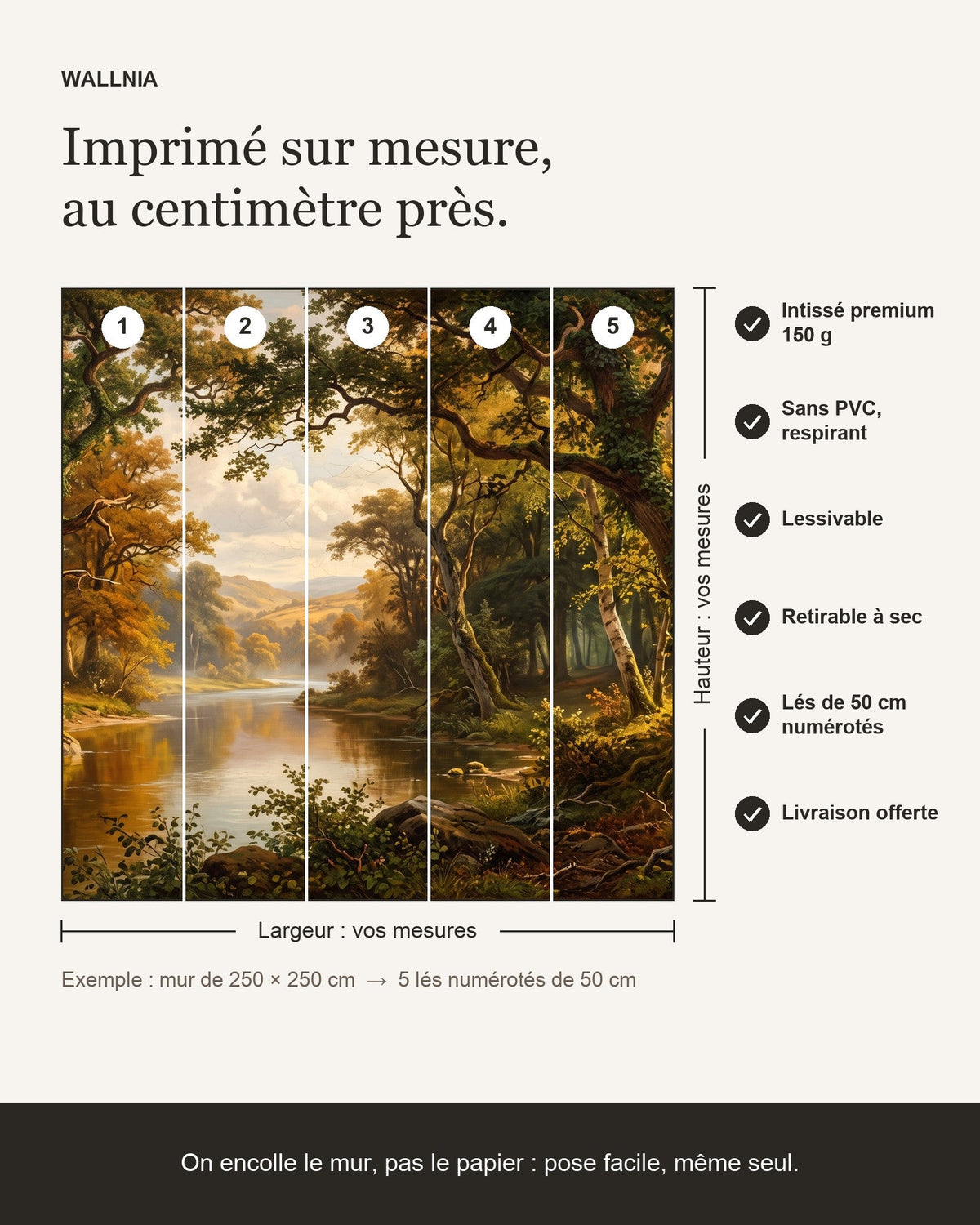 Papier peint Rivière enchantée – Tableau – infographie de pose