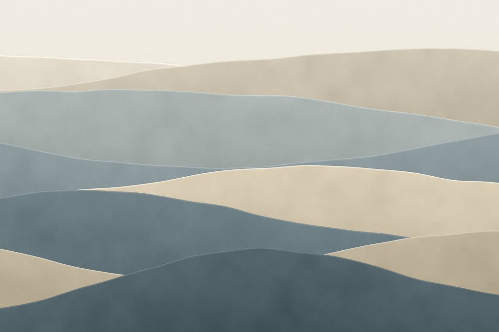 Papier peint Strates – Sable et ardoise, strates sable et bleu ardoise