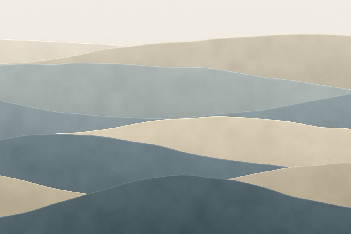 Papier peint Strates – Sable et ardoise, strates sable et bleu ardoise