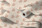 Rouleau de papier peint Toile florale – Terracotta, intissé premium