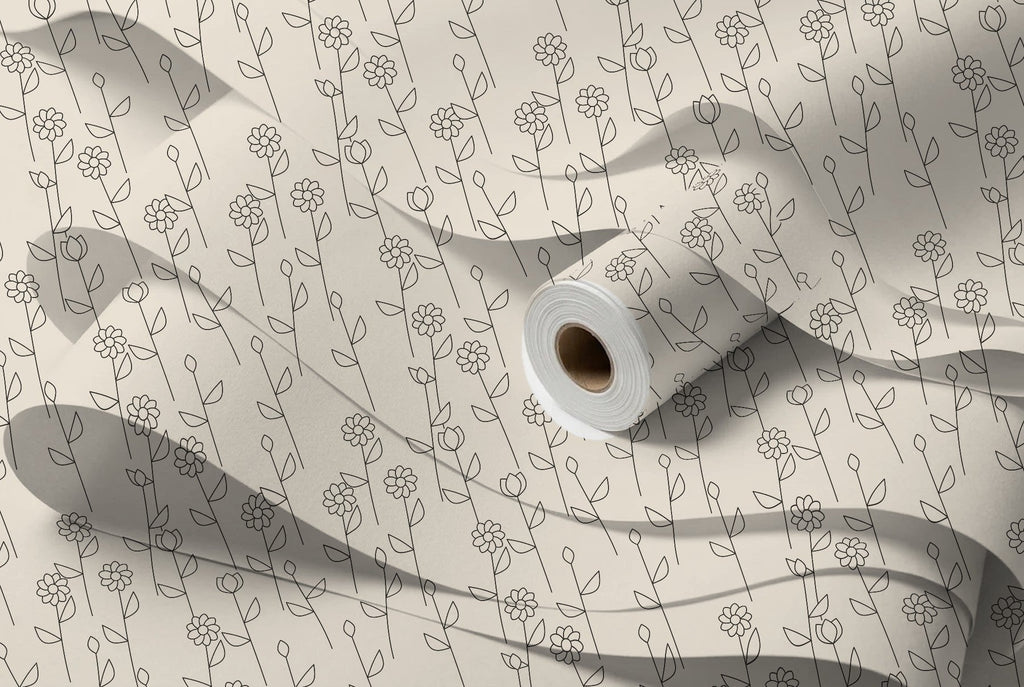 Rouleau de papier peint Trait japandi – Lin, intissé premium