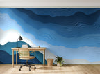 Papier peint Vagues d'encre – Océan en situation (bureau)