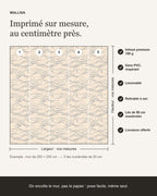 Papier peint Vagues japandi – Indigo – infographie de pose