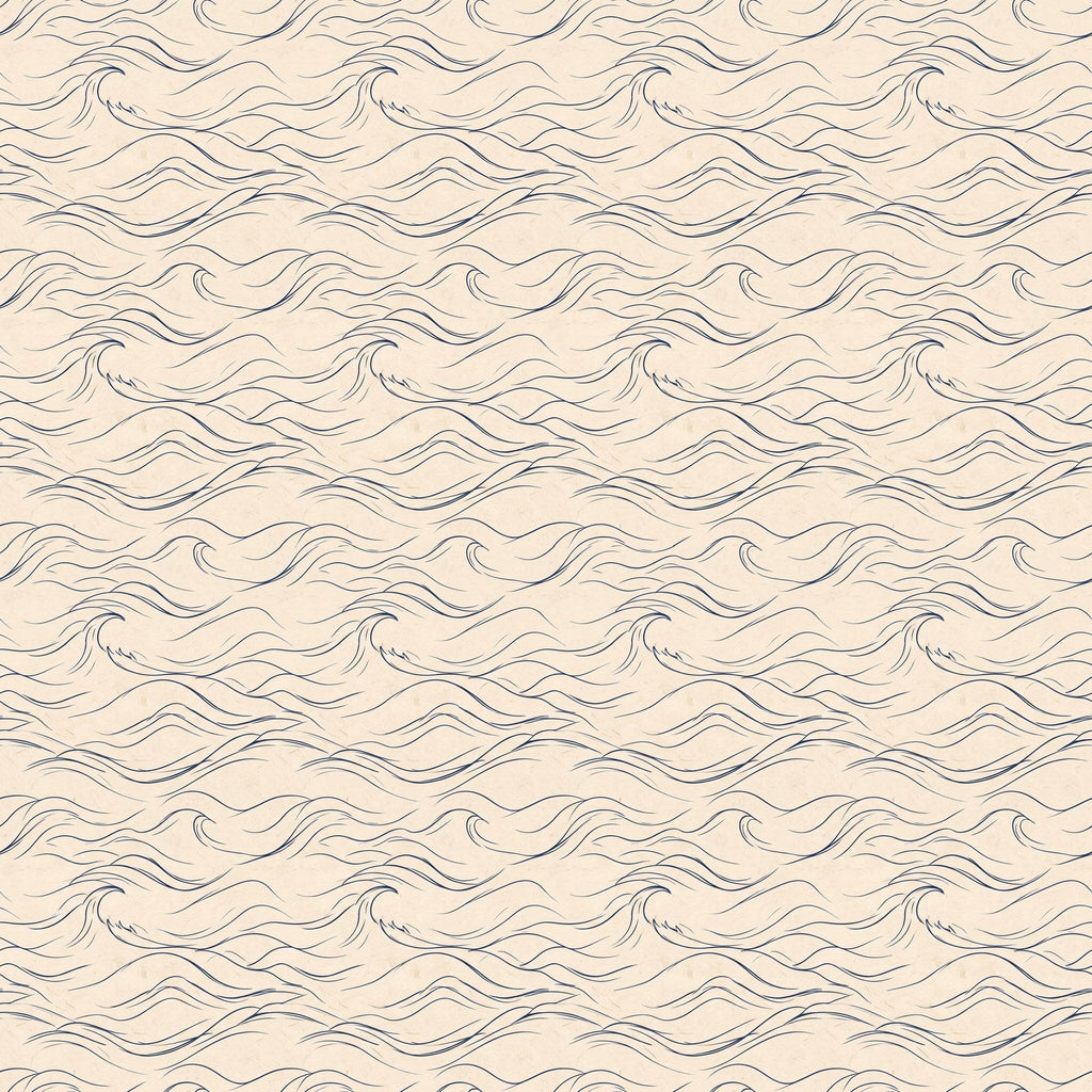 Papier peint Vagues japandi – Indigo – motif